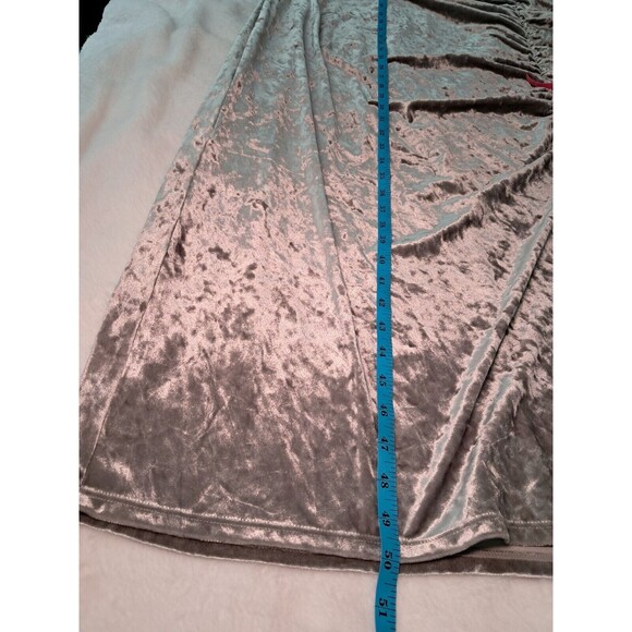 Future Collective Silver Velvet Ruched Long Sleeve Open Back Dress Size 3X NWT - Picture 13 of 16